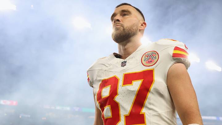 Oct 25, 2026; Seattle, Washington, USA;  Kansas City Chiefs tight end Travis Kelce (87) walks off the field after a loss against the Seattle Seahawks at Lumen Field.  Mandatory Credit: Joe Nicholson-Imagn Images