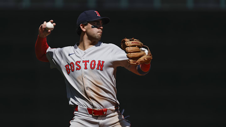 Jun 18, 2025; Seattle, Washington, USA; Boston Red Sox third baseman Marcelo Mayer (39) throws to first base for an out against the Seattle Mariners during the eighth inning at T-Mobile Park. Mandatory Credit: Joe Nicholson-Imagn Images Jun 18, 2025; Seattle, Washington, USA; Boston Red Sox third baseman Marcelo Mayer (39) throws to first base for an out against the Seattle Mariners during the eighth inning at T-Mobile Park. Mandatory Credit: Joe Nicholson-Imagn Images