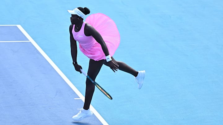 Victoria Mboko wears Wilson at the 2026 Itau Miami Open.