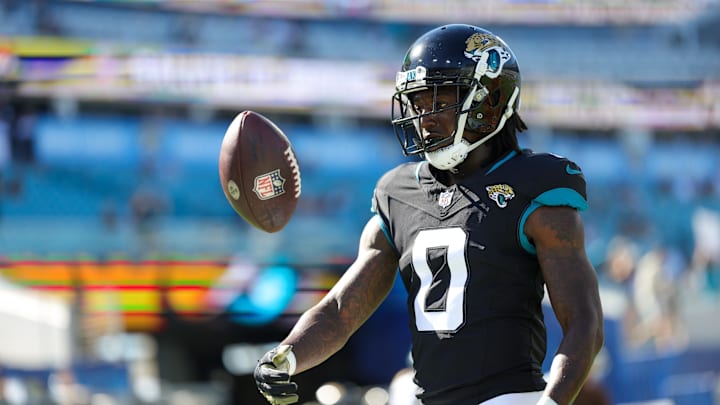Nov 19, 2023; Jacksonville, Florida, USA; Jacksonville Jaguars wide receiver Calvin Ridley (0) Nov 19, 2023; Jacksonville, Florida, USA; Jacksonville Jaguars wide receiver Calvin Ridley (0)
