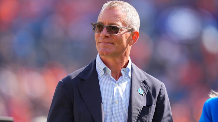 Oct 6, 2024; Denver, Colorado, USA; Denver Broncos CEO Greg Penner before the game against the Las Vegas Raiders at Empower Field at Mile High. Mandatory Credit: Ron Chenoy-Imagn Images