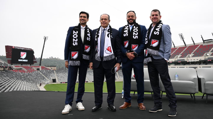 San Diego FC owners unveil name, crest and brand. San Diego FC owners unveil name, crest and brand.