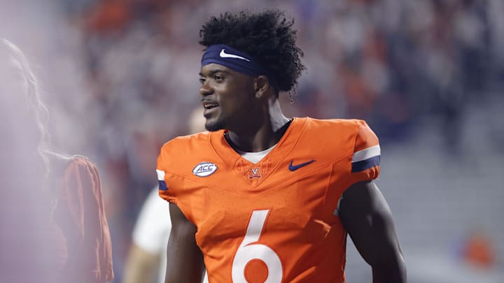 Aug 30, 2025; Charlottesville, Virginia, USA; Virginia Cavaliers wide receiver Cam Ross (6) looks on from the field after defeating the Coastal Carolina Chanticleers at Scott Stadium. Mandatory Credit: Amber Searls-Imagn Images Aug 30, 2025; Charlottesville, Virginia, USA; Virginia Cavaliers wide receiver Cam Ross (6) looks on from the field after defeating the Coastal Carolina Chanticleers at Scott Stadium. Mandatory Credit: Amber Searls-Imagn Images