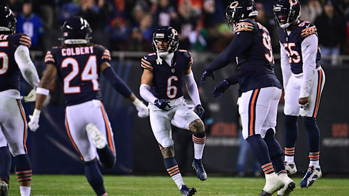 Kyler Gordon (6) celebrates a fumble recovery against Seattle. Gordon missed Thursday's practice due to illiness.