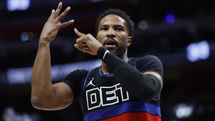 Mar 13, 2025; Detroit, Michigan, USA; Detroit Pistons guard Malik Beasley (5) celebrates in the second half against the Washington Wizards at Little Caesars Arena. Mandatory Credit: Rick Osentoski-Imagn Images Mar 13, 2025; Detroit, Michigan, USA; Detroit Pistons guard Malik Beasley (5) celebrates in the second half against the Washington Wizards at Little Caesars Arena. Mandatory Credit: Rick Osentoski-Imagn Images