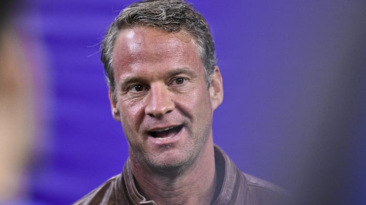 Dec 27, 2025; Houston, TX, USA; Louisiana State Tigers head coach Lane Kiffin looks on prior to the game against the Houston Cougars at NRG Stadium. 
