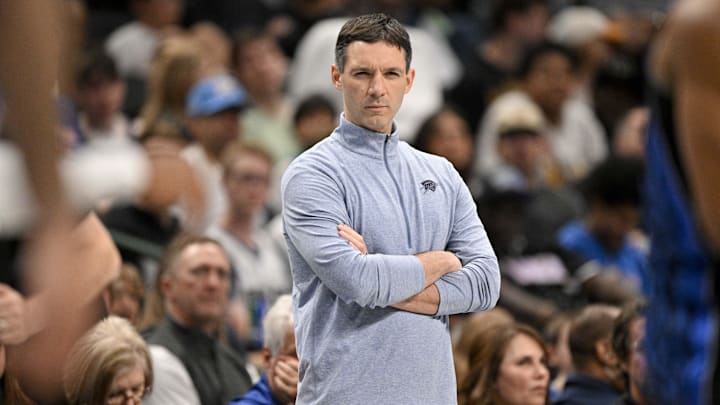 Mar 1, 2026; Dallas, Texas, USA; Oklahoma City Thunder head coach Mark Daigneault looks on during the second quarter against the Dallas Mavericks at the American Airlines Center. Mandatory Credit: Jerome Miron-Imagn Images Mar 1, 2026; Dallas, Texas, USA; Oklahoma City Thunder head coach Mark Daigneault looks on during the second quarter against the Dallas Mavericks at the American Airlines Center. Mandatory Credit: Jerome Miron-Imagn Images