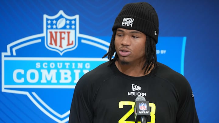Mississippi defensive lineman Walter Nolen (DL23) during the 2025 NFL Scouting Combine at the Indiana Convention Center. 