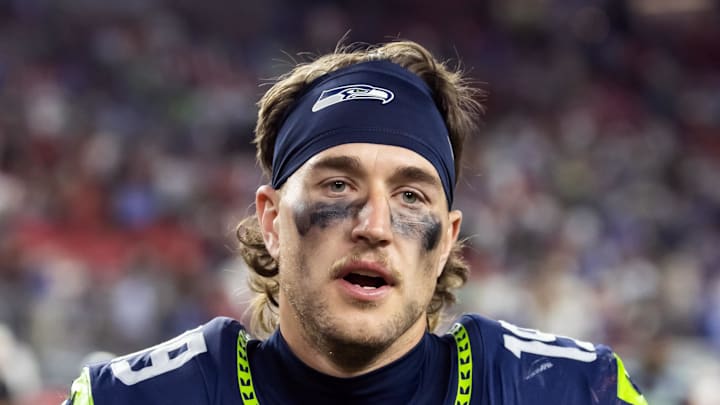 Seattle Seahawks wide receiver Jake Bobo walks off the field Seattle Seahawks wide receiver Jake Bobo walks off the field