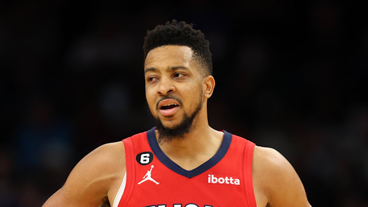 Dec 17, 2022; Phoenix, Arizona, USA; New Orleans Pelicans guard CJ McCollum (3) against the Phoenix Suns at Footprint Center. Mandatory Credit: Mark J. Rebilas-Imagn Images Dec 17, 2022; Phoenix, Arizona, USA; New Orleans Pelicans guard CJ McCollum (3) against the Phoenix Suns at Footprint Center. Mandatory Credit: Mark J. Rebilas-Imagn Images