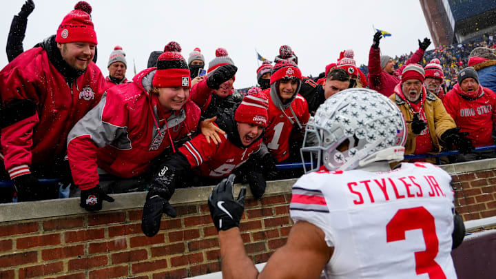 Ohio State Buckeyes cornerback Lorenzo Styles is taken by the New Orleans Saints in the fifth round of the 2026 NFL Draft.