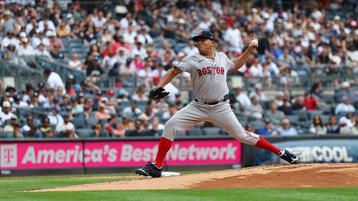 Aug 30, 2026; Bronx, New York, USA; Boston Red Sox pitcher Ranger Suarez (55) pitches against the New York Yankees during the first inning at Yankee Stadium. Mandatory Credit: Vincent Carchietta-Imagn Images Aug 30, 2026; Bronx, New York, USA; Boston Red Sox pitcher Ranger Suarez (55) pitches against the New York Yankees during the first inning at Yankee Stadium. Mandatory Credit: Vincent Carchietta-Imagn Images
