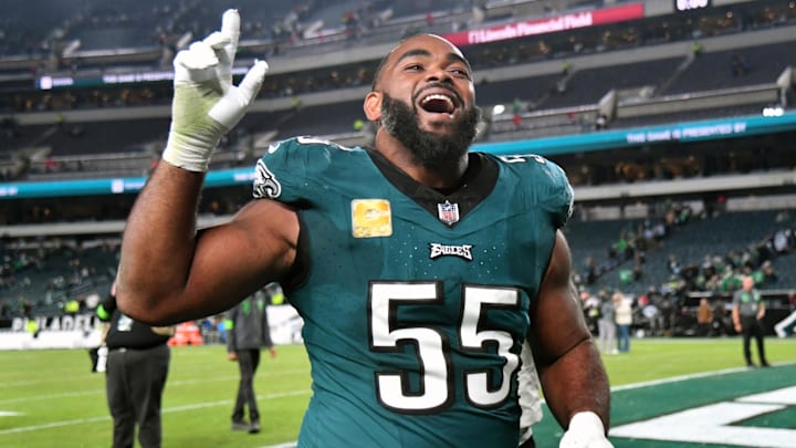 Nov 5, 2023; Philadelphia, Pennsylvania, USA;  Philadelphia Eagles defensive end Brandon Graham (55)
