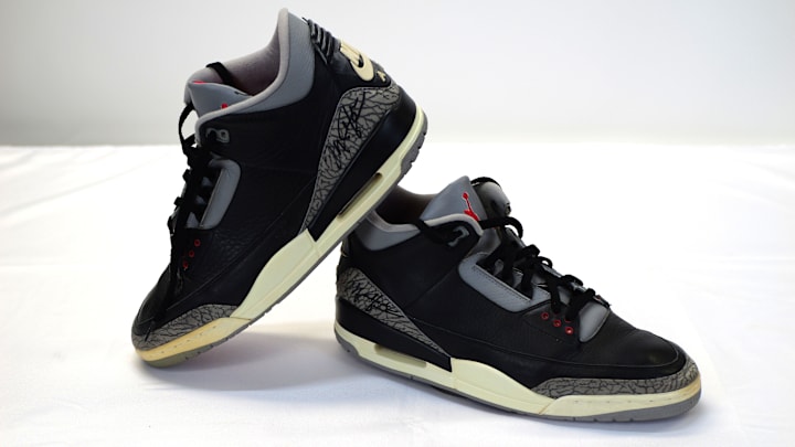 Michael Jordan's Air Jordan 3 "Black Cement" colorway.