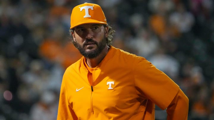 Tennessee head baseball coach Tony Vitello during the Tennessee Orange & White scrimmage baseball game at the Smokies Stadium in Kodak, Tenn., on Friday, November 8, 2024.