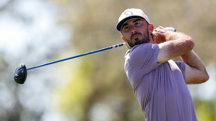Max Homa tees off during the second round of the 2025 Arnold Palmer Invitational Presented By Mastercard