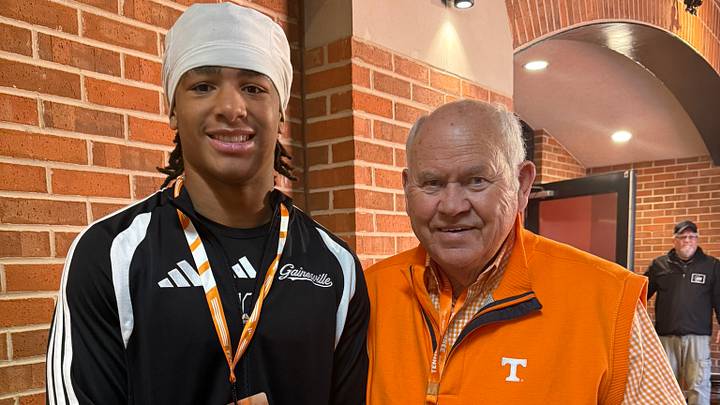 Timothy Cole on his game day visit with former National Championship-winning coach Phillip Fulmer. Timothy Cole on his game day visit with former National Championship-winning coach Phillip Fulmer.