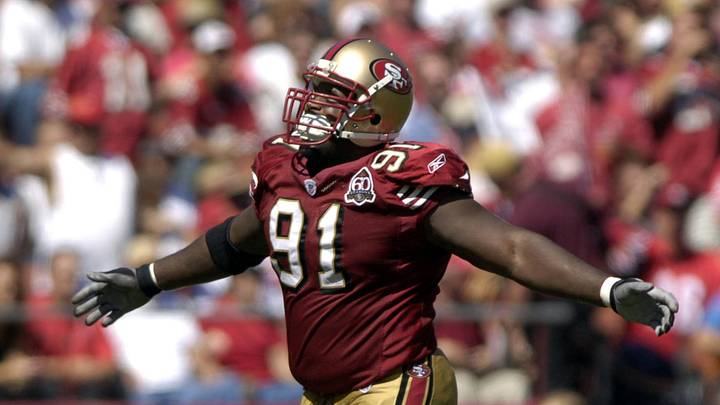 San Francisco 49ers defensive tackle (91) San Francisco 49ers defensive tackle (91)