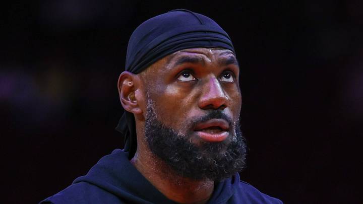 Mar 18, 2026; Houston, Texas, USA;  Los Angeles Lakers forward LeBron James (23) reacts to his shot before playing against the Houston Rockets at Toyota Center. Mandatory Credit: Thomas Shea-Imagn Images