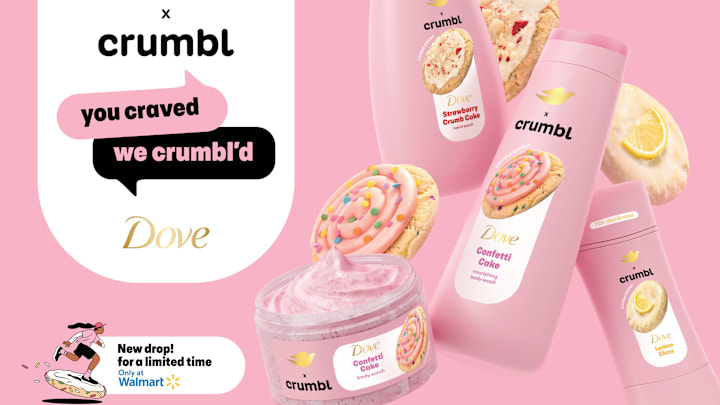 Dove and Crumbl invite you to satisfy your skin's cravings with the launch of the limited-edition Dove x Crumbl collection, available now in-store and online at Walmart.