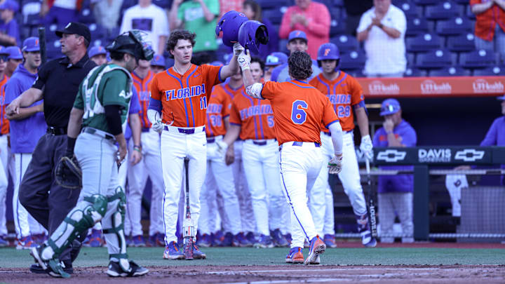 Bobby Boser hit three home runs as the Florida Gators defeated Stetson, 14-4, in seven innings.