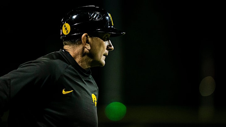 Iowa head coach Rick Heller looks on during a NCAA Big Ten Conference baseball game against Indiana, Saturday, May 21, 2022, at Duane Banks Field in Iowa City, Iowa.

220521 Indiana Iowa Bsb 021 Jpg