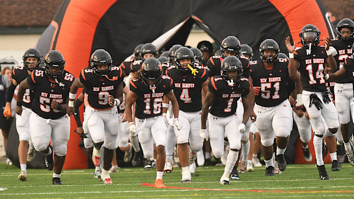 New Hanover takes the field as they take on Pinecrest Friday Sept. 13, 2024 at Legion Stadium in Wilmington, N.C. Pinecrest beat New Hanover 28-27 in overtime.