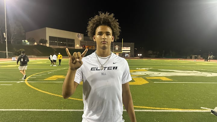Dia Bell poses for a photo following the first day of the Elite 11 Finals at Mira Costa High School in Manhattan Beach, CA.