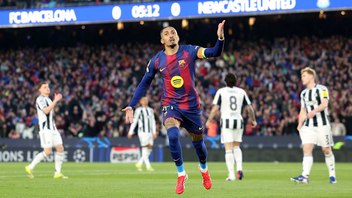 Raphinha a inscrit un doublé face à Newcastle.