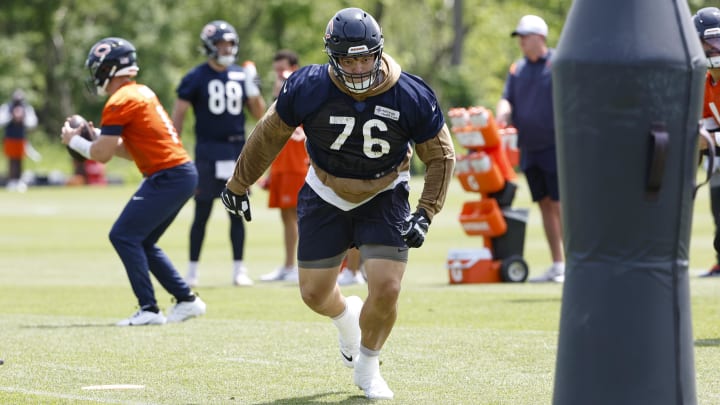 Getting out on screen passes and the running game have been strong points for the line so far says Bears guard Teven Jenkins. Getting out on screen passes and the running game have been strong points for the line so far says Bears guard Teven Jenkins.