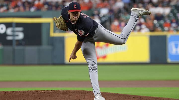 Jun 20, 2026: Cleveland Guardians starting pitcher Joey Cantillo (54) pitches against the Houston Astros in the first inning at Daikin Park. 