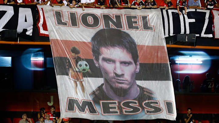 Tifo en l'honneur de Messi lors du match Newell's Old Boys - River Plate durant la saison 2019-2020