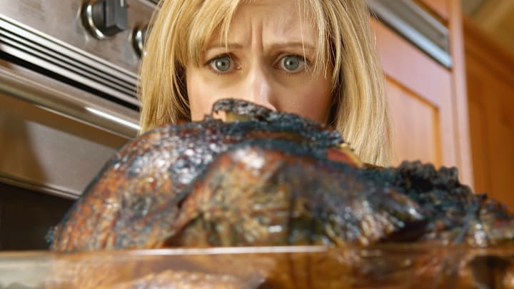 Burnt to a crisp.
