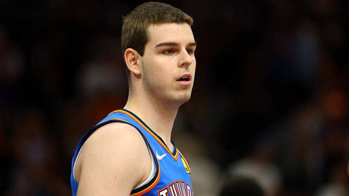 Apr 27, 2026; Phoenix, Arizona, USA; Oklahoma City Thunder guard Nikola Topic (44) against the Phoenix Suns during game four of the first round of the 2026 NBA Playoffs at Mortgage Matchup Center. Mandatory Credit: Mark J. Rebilas-Imagn Images Apr 27, 2026; Phoenix, Arizona, USA; Oklahoma City Thunder guard Nikola Topic (44) against the Phoenix Suns during game four of the first round of the 2026 NBA Playoffs at Mortgage Matchup Center. Mandatory Credit: Mark J. Rebilas-Imagn Images