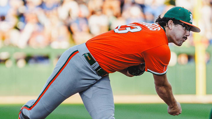 Miami's Starting Saturday Pitcher Griffin Hugus against Florida