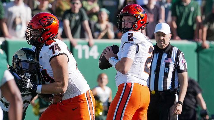 Oct 3, 2026; Fort Collins, Colorado, USA; Oregon State Beavers quarterback Braden Atkinson (2) drops back to pass in their first possession against the Colorado State Rams at Sonny Lubick Field at Canvas Stadium. Mandatory Credit: Andrew Rydland-Imagn Images Oct 3, 2026; Fort Collins, Colorado, USA; Oregon State Beavers quarterback Braden Atkinson (2) drops back to pass in their first possession against the Colorado State Rams at Sonny Lubick Field at Canvas Stadium. Mandatory Credit: Andrew Rydland-Imagn Images