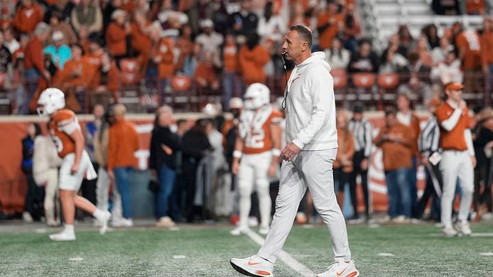 Nov 28, 2025; Austin, Texas, USA; Texas Longhorns head coach Steve Sarkisian before the game against the Texas A&M Aggies at Darrell K Royal-Texas Memorial Stadium. Mandatory Credit: Scott Wachter-Imagn Images Nov 28, 2025; Austin, Texas, USA; Texas Longhorns head coach Steve Sarkisian before the game against the Texas A&M Aggies at Darrell K Royal-Texas Memorial Stadium. Mandatory Credit: Scott Wachter-Imagn Images