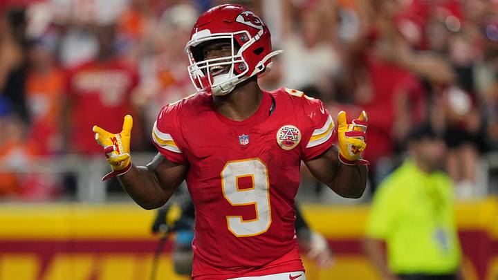 Sep 14, 2026; Kansas City, Missouri, USA; Kansas City Chiefs running back Kenneth Walker III (9) reacts after scoring a touchdown against the Denver Broncos at GEHA Field at Arrowhead Stadium. Mandatory Credit: Jay Biggerstaff-Imagn Images Sep 14, 2026; Kansas City, Missouri, USA; Kansas City Chiefs running back Kenneth Walker III (9) reacts after scoring a touchdown against the Denver Broncos at GEHA Field at Arrowhead Stadium. Mandatory Credit: Jay Biggerstaff-Imagn Images
