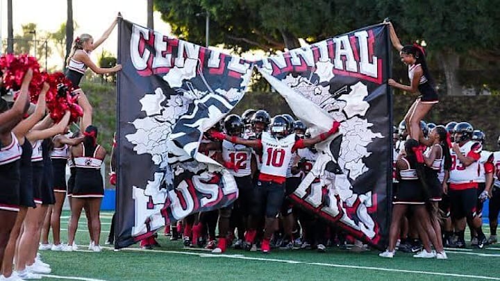Corona Centennial broke through Friday to beat Mater Dei for the first time in 10 years with a wild 43-36 victory at home over the nation's No. 1 team. Corona Centennial broke through Friday to beat Mater Dei for the first time in 10 years with a wild 43-36 victory at home over the nation's No. 1 team.