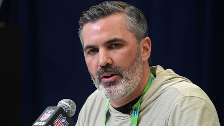 Cleveland Browns coach Kevin Stefanski speaks during the 2025 NFL Scouting Combine at the Indiana Convention Center.