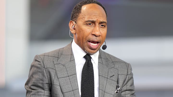 Stephen A. Smith (Stephen Smith) on the ESPN NBA Countdown live set at Intuit Dome. Stephen A. Smith (Stephen Smith) on the ESPN NBA Countdown live set at Intuit Dome.