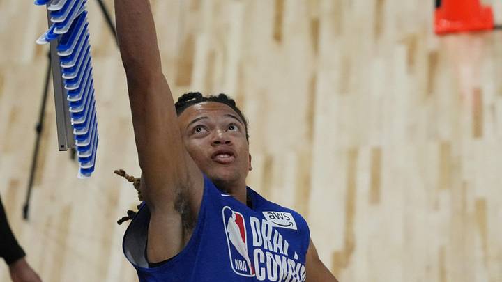 May 12, 2026; Chicago, IL, USA; Kingston Flemings participates in the 2026 NBA Draft Combine at Wintrust Arena. Mandatory Credit: David Banks-Imagn Images May 12, 2026; Chicago, IL, USA; Kingston Flemings participates in the 2026 NBA Draft Combine at Wintrust Arena. Mandatory Credit: David Banks-Imagn Images
