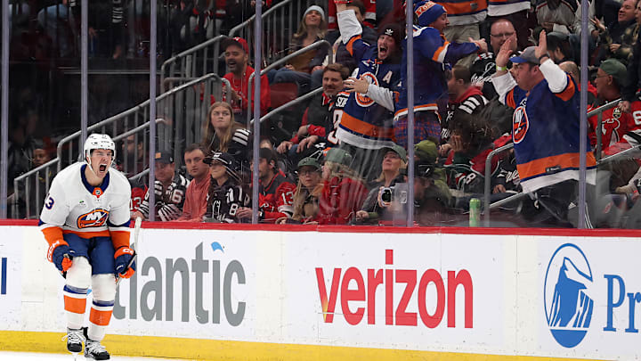 New York Islanders forward Mathew Barzal silenced the Prudential Center with his overtime winner on Monday night. New York Islanders forward Mathew Barzal silenced the Prudential Center with his overtime winner on Monday night.