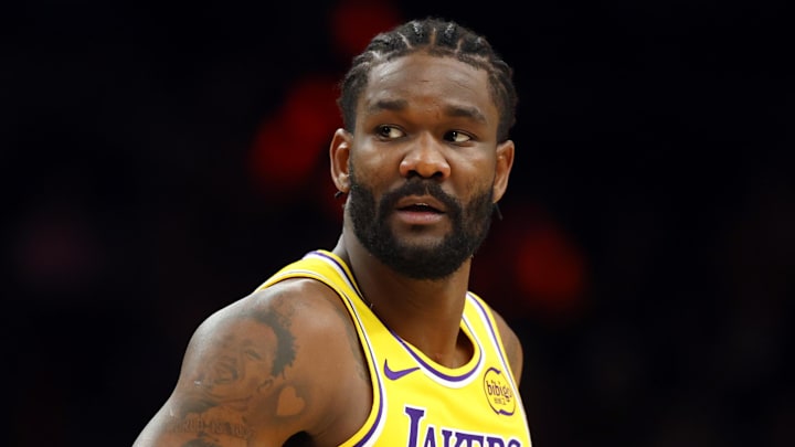 Feb 26, 2026; Phoenix, Arizona, USA; Los Angeles Lakers center Deandre Ayton (5) against the Phoenix Suns at Mortgage Matchup Center. Mandatory Credit: Mark J. Rebilas-Imagn Images