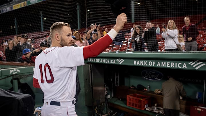 Story celebró con su afición en Boston