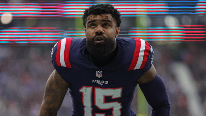 New England Patriots running back Ezekiel Elliott (15) looks on before an International Series game against the Indianapolis Colts at Deutsche Bank Park.
