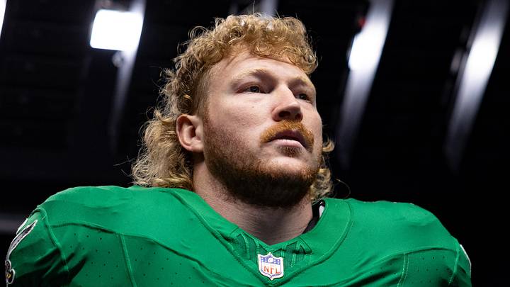 Philadelphia Eagles center Cam Jurgens. Mandatory Credit: Bill Streicher-Imagn Images