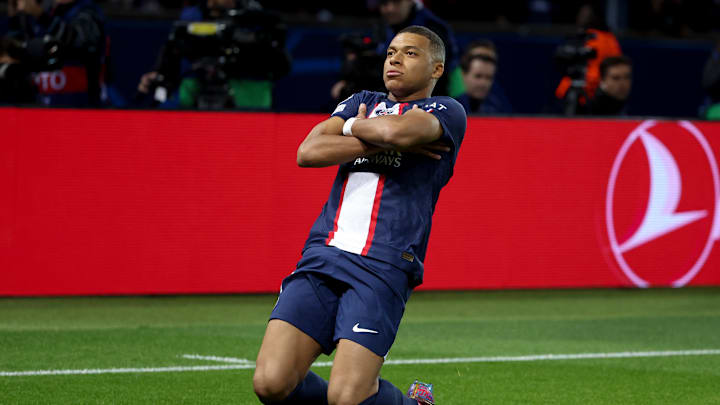 Kylian Mbappé bejubelt seinen Treffer Kylian Mbappé bejubelt seinen Treffer
