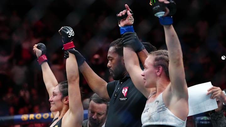 Alexa Grasso and Valentina Shevchenko at Noche UFC