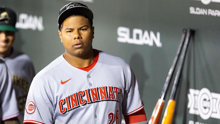 Nov 9, 2025; Mesa, AZ, USA; Cincinnati Reds catcher Alfredo Duno during the Arizona Fall League Fall Stars Game at Sloan Park. Mandatory Credit: Mark J. Rebilas-Imagn Images